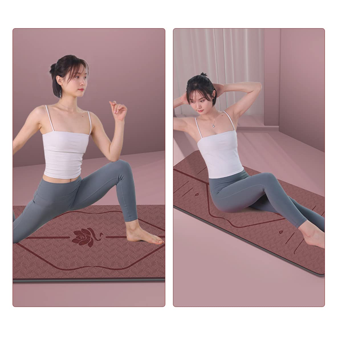 Proberos Premium Waterproof TPE Yoga Mat (183x80x0.8cm) With Guide Line - Non-Slip, Dual-Sided, 8mm Thick Exercise Mat, Includes Carry Bag & Strap For Home Gym, Pilates & Fitness - Men & Women Proberos Premium Waterproof TPE Yoga Mat (183x80x0.8cm) With Guide Line - Non-Slip, Dual-Sided, 8mm Thick Exercise Mat, Includes Carry Bag & Strap For Home Gym, Pilates & Fitness - Men & Women